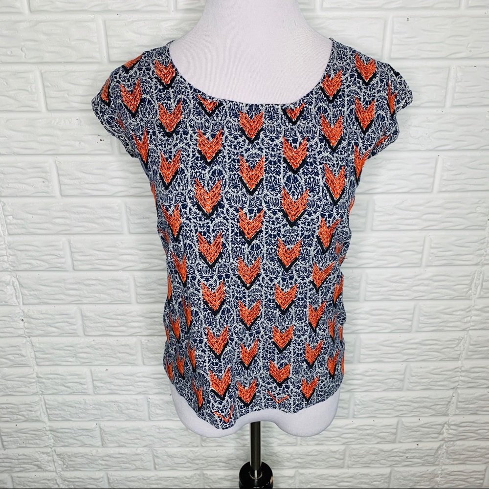 THML StitchFix Embroidered Arrow Woven Top Size S